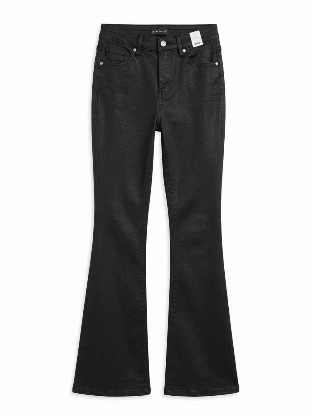 Flying Monkey Black Coated Flare Jeans for Women